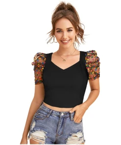 Women's Western Wear Hosiery Crop Top