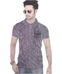 Mens Hosiery Mix Striped Men Tshirts (Blue)