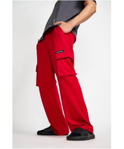 Maroon Utility Straight Fit Pants