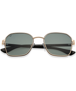 Gold Black Full Rim Square Sunglasses