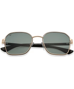 Gold Black Full Rim Square Sunglasses