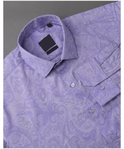 Biloba Blue Vector Jacquard Texture With Abstract Cotton Shirt