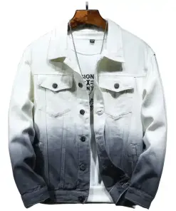 Black White Jean Jacket For Men