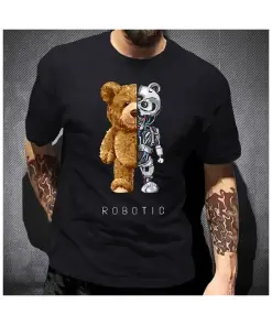 Teddy Robot Print T shirt for Men