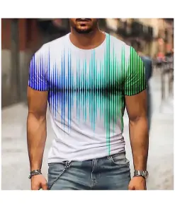 Graphic 3d O Neck T Shirt for Men