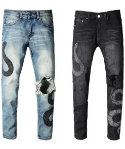 Embroidery Jeans for Men