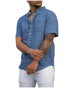 Casual Daily Regular Denim Shirts for Men