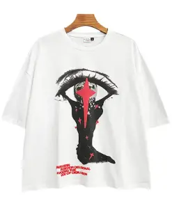 White drop shoulder t-shirt for Men