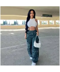 Pockets Cargo Jeans for Women