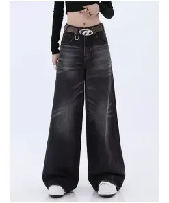 Wash Baggy Jeans for Women