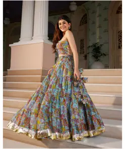 Zahira Chanderi Lehenga Set