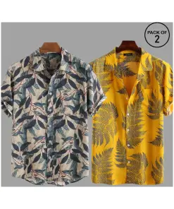 Men Regular Fit Printed Casual Shirt  (Pack of 2)