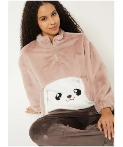 Stylish Women’s Cotton Sweatshirt with Applique Embroidery for Comfort and Fashion