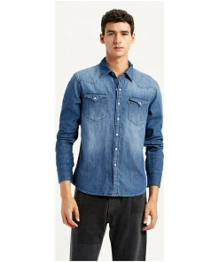 Men’s Blue Slim Fit Denim Casual Shirt