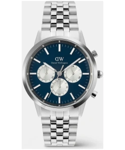 Men’s Quartz Blue Dial Chronograph Stainless Steel Watch