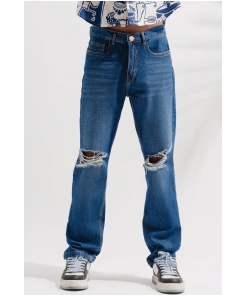 Street Style Lapis Blue Men’s Jeans