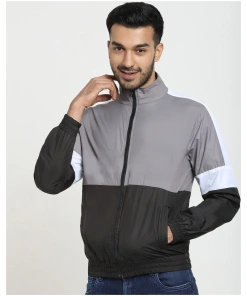 Modern Men’s Color Block Grey & Black Outerwear Jacket